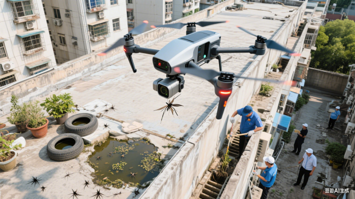 科技赋能防疫：南海区无人机"空中卫士"织密蚊媒防控网(图1)