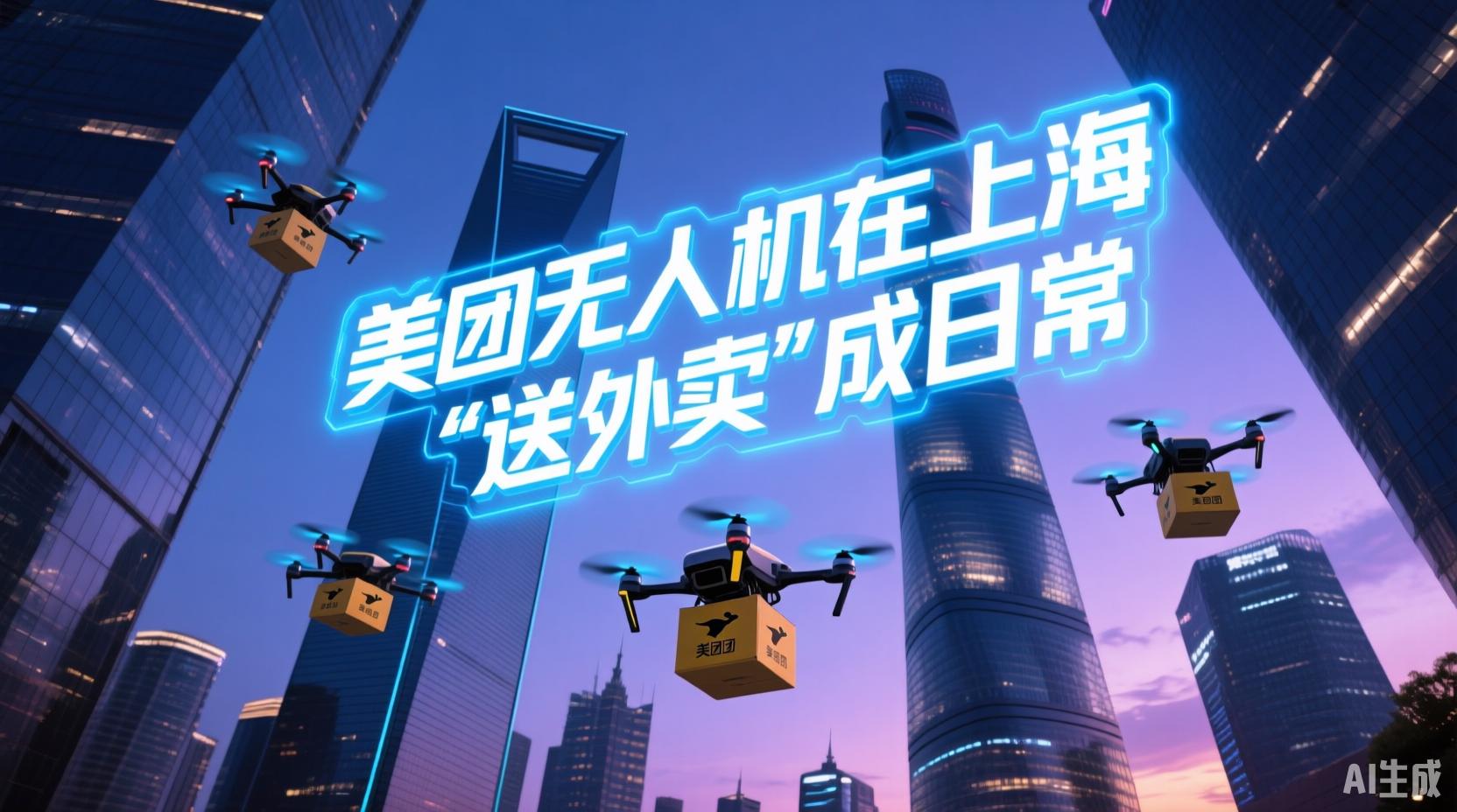 美团无人机在上海“送外卖”成日常(图1)