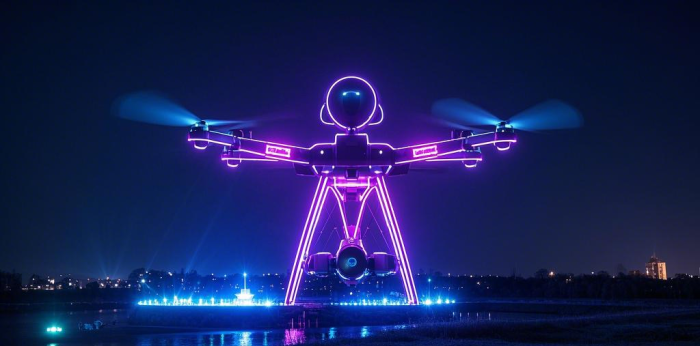 无人机矩阵点亮海天！上海宝山“巾帼奇幻夜”启幕：3D裸眼秀+邮轮巡游，定义文旅新范式(图1)